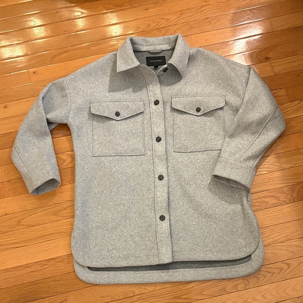 Banana Republic Gray Utility Shacket